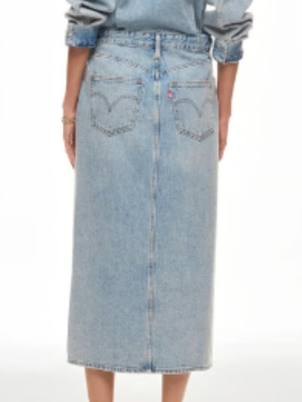 LEVIS WESTERN DENIM JEAN DRESS MIDI NWT $120 27 4/6 - Picture 5 of 11